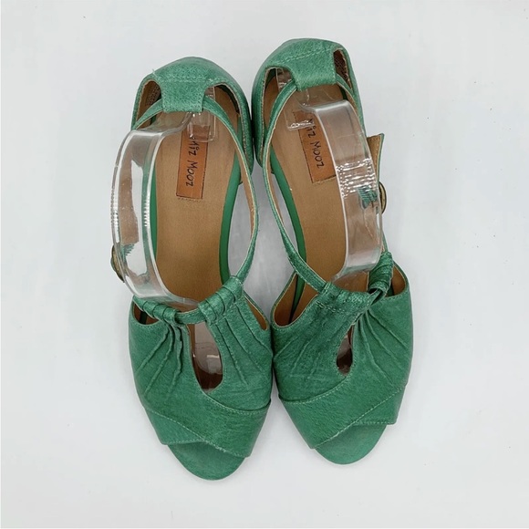 COPY - Miz Mooz Whitley Green Leather Peep Toe Heel - Picture 3 of 6